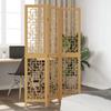 3 Piece Room Divider in Brown Solid Paulownia Wood