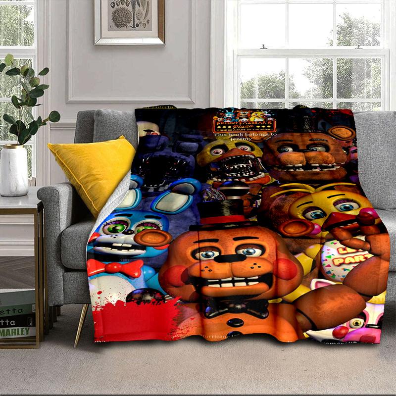 Five Nights At bears Horror Blanket Flannel Blanket for bed, sofa, Camping, Hiking, Picnic Essentials, gift for family Fan gifts