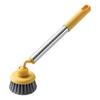 Щетка для мытья посуды с отверстием для подвешивания, глубокая очистка, кухонная щетка, универсальная вращающаяся головка, многофункциональная щетка для чистки сковородок