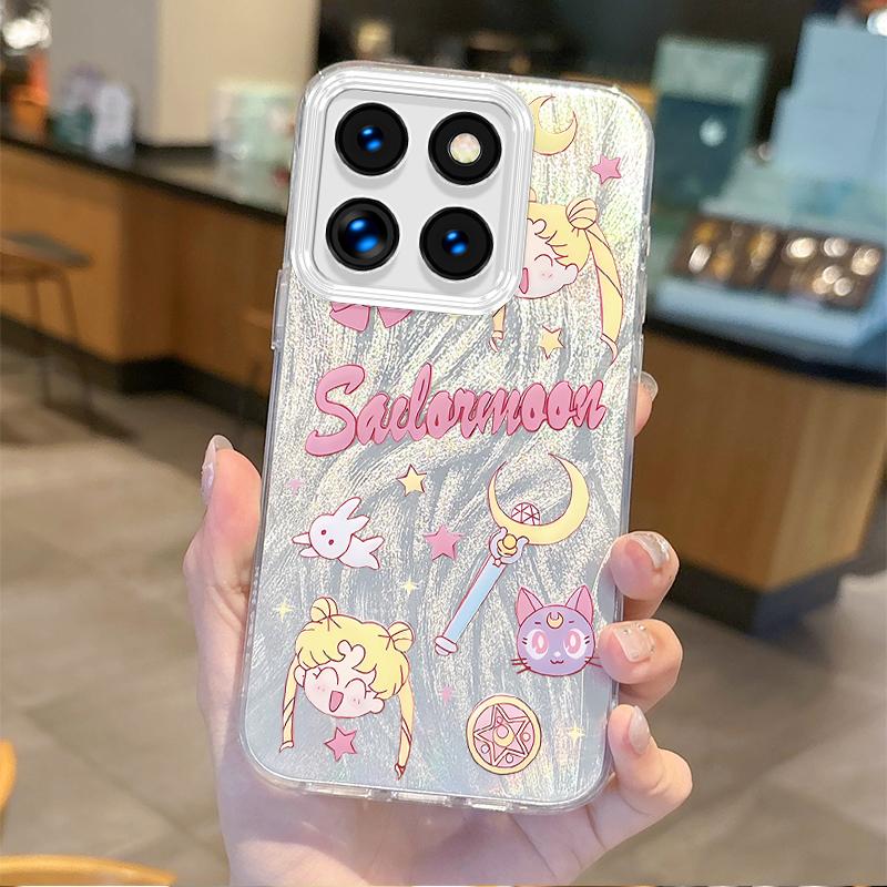 Милый мультяшный чехол 'Сейлор Мун' для Xiaomi Poco X6 X3 F6 M6 M4 Pro C61 13T 11 Lite, градиентный, ударопрочный, матовый