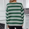 Женский полосатый свитер с круглым вырезом и длинным рукавом, цветные трикотажные топы, повседневные трикотажные пуловеры, свитера, модная одежда на осень