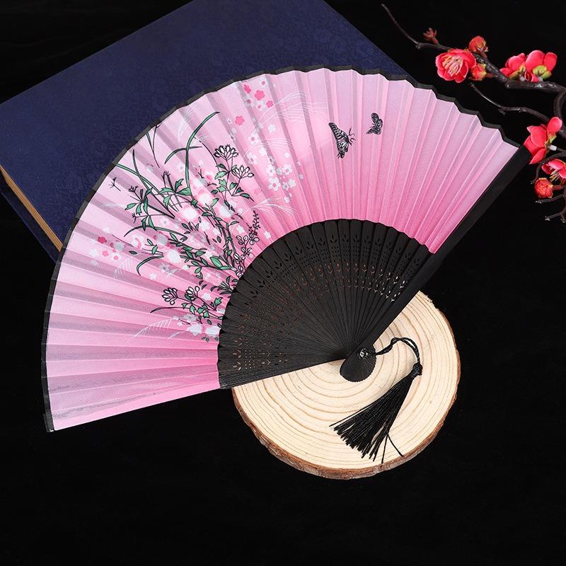 1 шт.-Многоцветный ручной складной веер, бамбуковый складной веер, ручной складной веер для церковных свадебных подарков, скидка для вечеринки