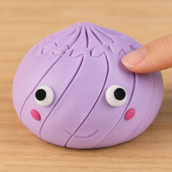 3D Printed Twisting Dumpling Toy, Stress Relief Slippery Cartoon Steamed Bun Toy, Articulated Spiral Rotating Dumpling Fidget Toy