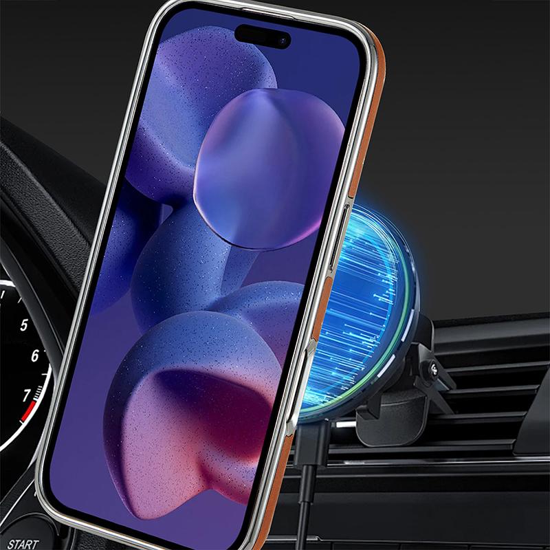 Роскошный Прочный Магнитный Кожаный Чехол Для Телефона Для iPhone 17 Pro Max 16 Plus 15 14 13 Для Magsafe Защитный Чехол Ударопрочный Чехол