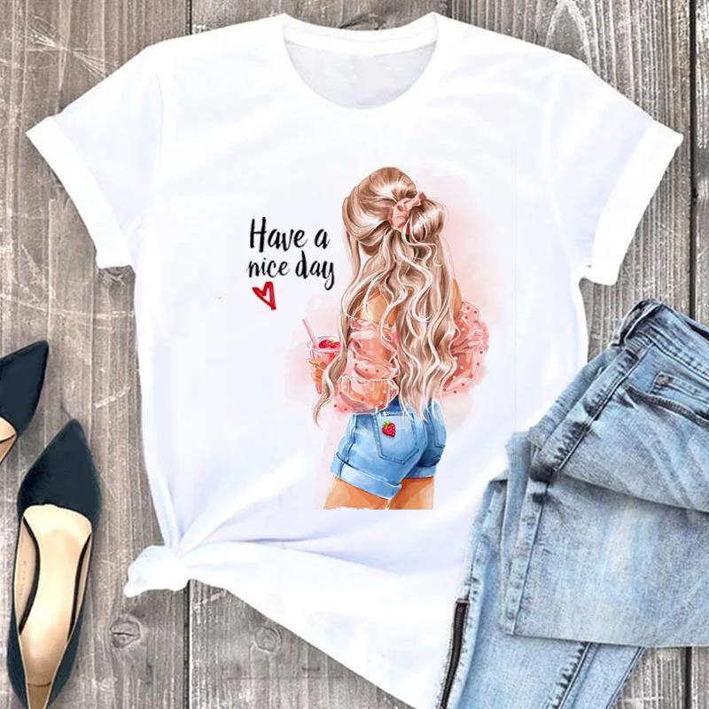 Fashion Flower Girl Graphic Print T Shirt Women Unisex Casual Crew Neck T Shirt Short Sleeve T Shirt Unisex