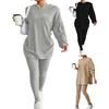 Женские комплекты с длинным рукавом, свободная толстовка с капюшоном, длинные брюки, 2 шт./комплект