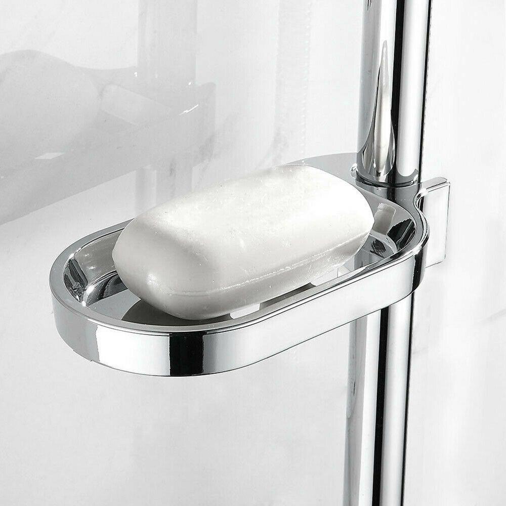 Bathroom Silver Home Plates Soap Holder Adjustable Rail Slide Soap Dishes