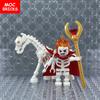 Одиночный MOC Кирпичи DIY Темный Вестник Группа Магов Череп Скелет Лошадь Строительные Блоки Мини Куклы Игрушки Для Детей Подарки