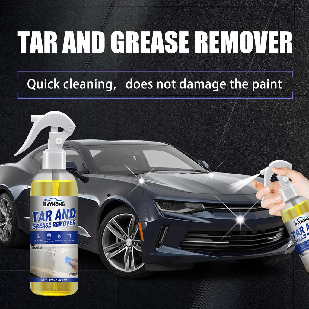 Rayhong car degreasing cleaner, body oil, asphalt tar remover, outdoor tree sap, insect stains, body dirt cleaning and maintenance solution 100ml