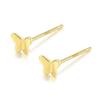 Earrings Silver 925 Silver925 Compatible with Metal Allergies Smaller Small Inconspicuous Delicate Simple Modest Butterfly Butterfly (yellow Gold)