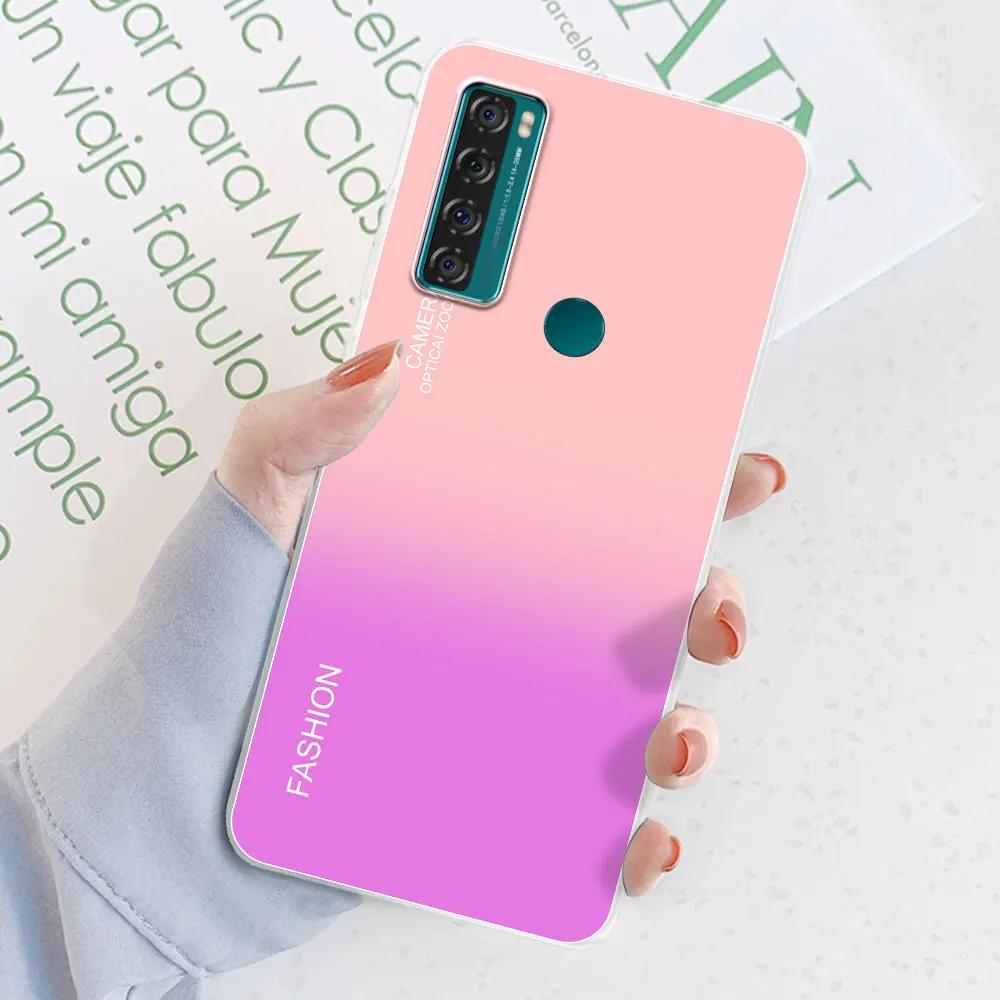 For TCL 20 SE Case 6.82 inch Cover For TCL 20 SE Flower Transparent Silicone Soft Phone Case Coque Bumper For TCL 20 SE Fundas