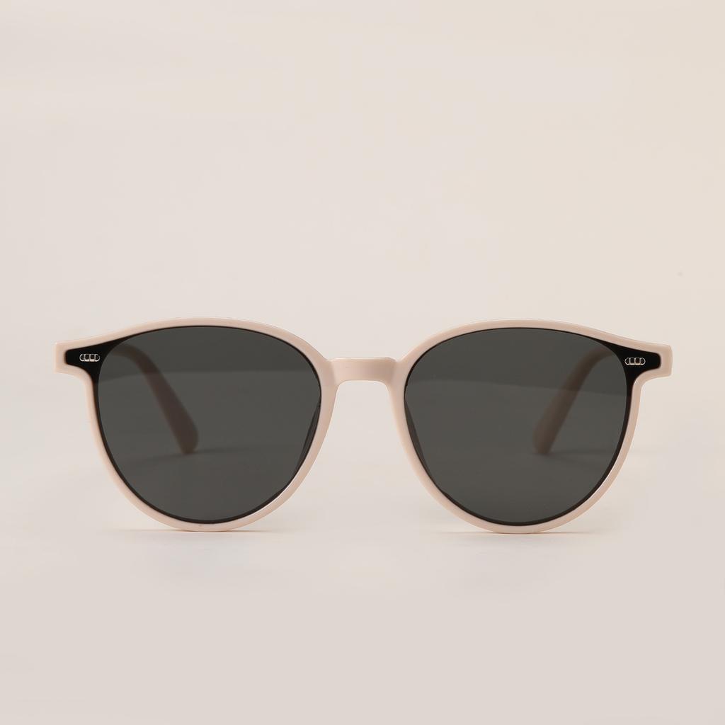 Очки B305 Круглая оправа Заклепка Оправа из панциря черепахи Солнцезащитные очки Женские, Ретро Чайный цвет Чип Жаба Солнцезащитные очки Мужские