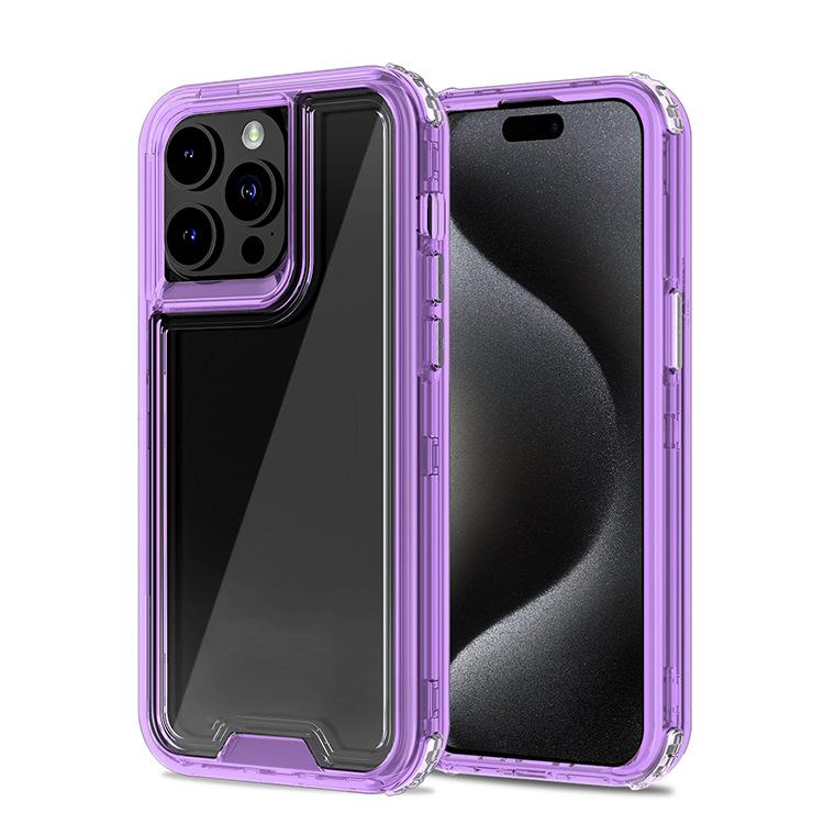 Для iPhone 15 Promax Цветной Прозрачный Чехол-три-в-одном Защита от отпечатков пальцев и пожелтения