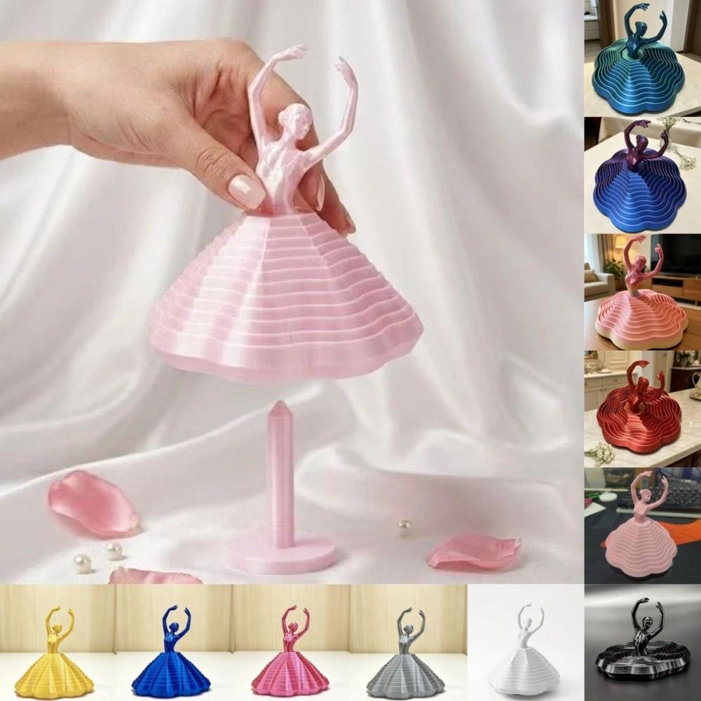 PLA Plastic Spinning Girl Statue Handicrafts Rotating Ballet Ornaments Living Room Party Decor