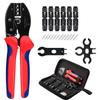 Solar Crimping Tool Kit for 2.5/4/6mm² Solar PV Wire, with 6pcs Male Female Solar Connector + 2 Pcs Spanners Wrench