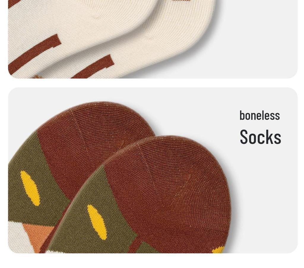 Women's Hand-Painted Floral Oil Painting Mid-Calf Socks - Retro Spring & Autumn Design