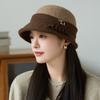 Модная шляпа-клош женская осенне-зимняя элегантная теплая шляпа-цилиндр новая шляпа-ведро для мамы
