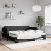 VidaXL Daybed with Trundle Bed and Mattress Black 80x200 Cm Fabric 3196831