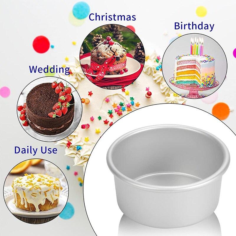 Алюминиевые маленькие формы для кексов, круглые мини-формы для чизкейка с фиксированным съемным дном, маленькие формы для кексов, формы для выпечки