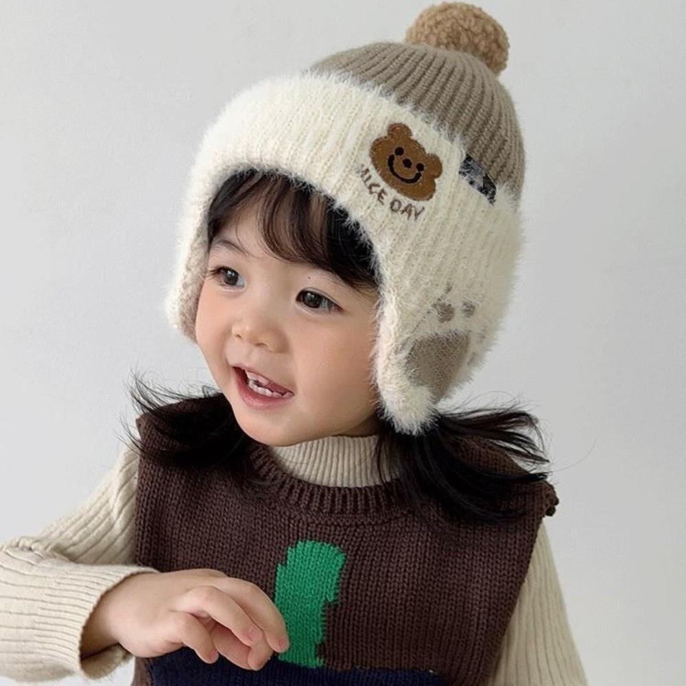 Thickened Baby Hat Warm Knitted Beanies Gift Kids Earmuffs Cap Unisex