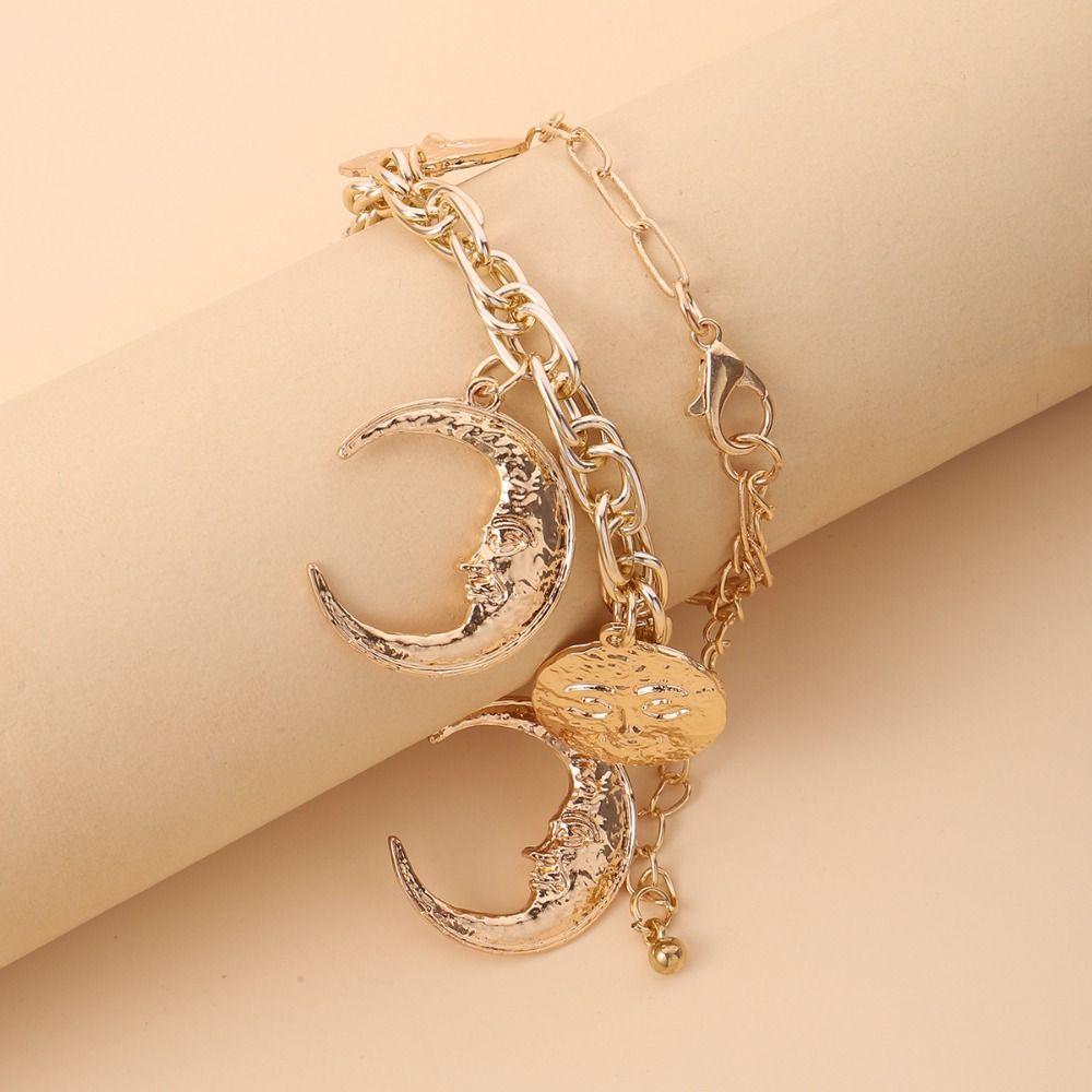 Fashion Multilayer Necklace Geometry Cowboy Cowgirl Choker Metal Collarbone Chain  Seaside