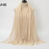 New Fashionable Women's Long Crinkled Cotton Linen Scarf with Tassel Edge - Solid Color Shawl