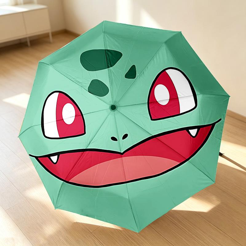 Bulbasaur Icon 8 Ribs 3Fold Black Glue Uv Protection Umbrella Sun Protection Rainproof Compact Folding Umbrella For Travel Daily Use C923551