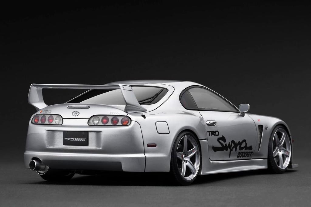 Модель зажигания масштаб Toyota Supra TRD 3000GT Серебристый готовый продукт TK.Company 1/18 (A80) (IG3600)
