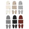 Yousheng 3 Pcs/Set Unisex Winter Beanie Scarf Gloves Set Thick Plush Knitted Warm Cap Gloves Elastic Ear Protection Windproof Winter Outdoor Cycling