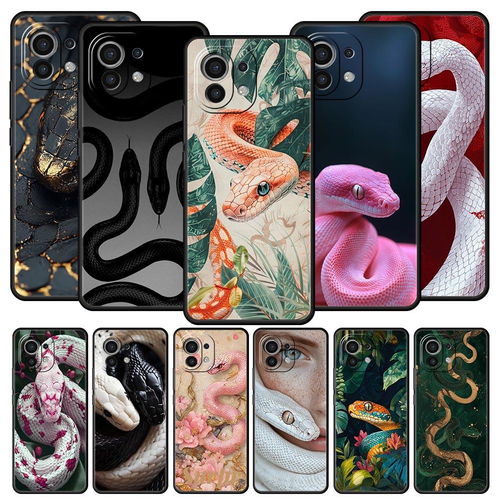Чехол для телефона Blossom Pink Snake для Xiaomi Mi 17 15T 15 14 14T 13T 12T Pro 12 13 Lite 5G 11T Poco X6 X7 X5 Pro Мягкий чехол