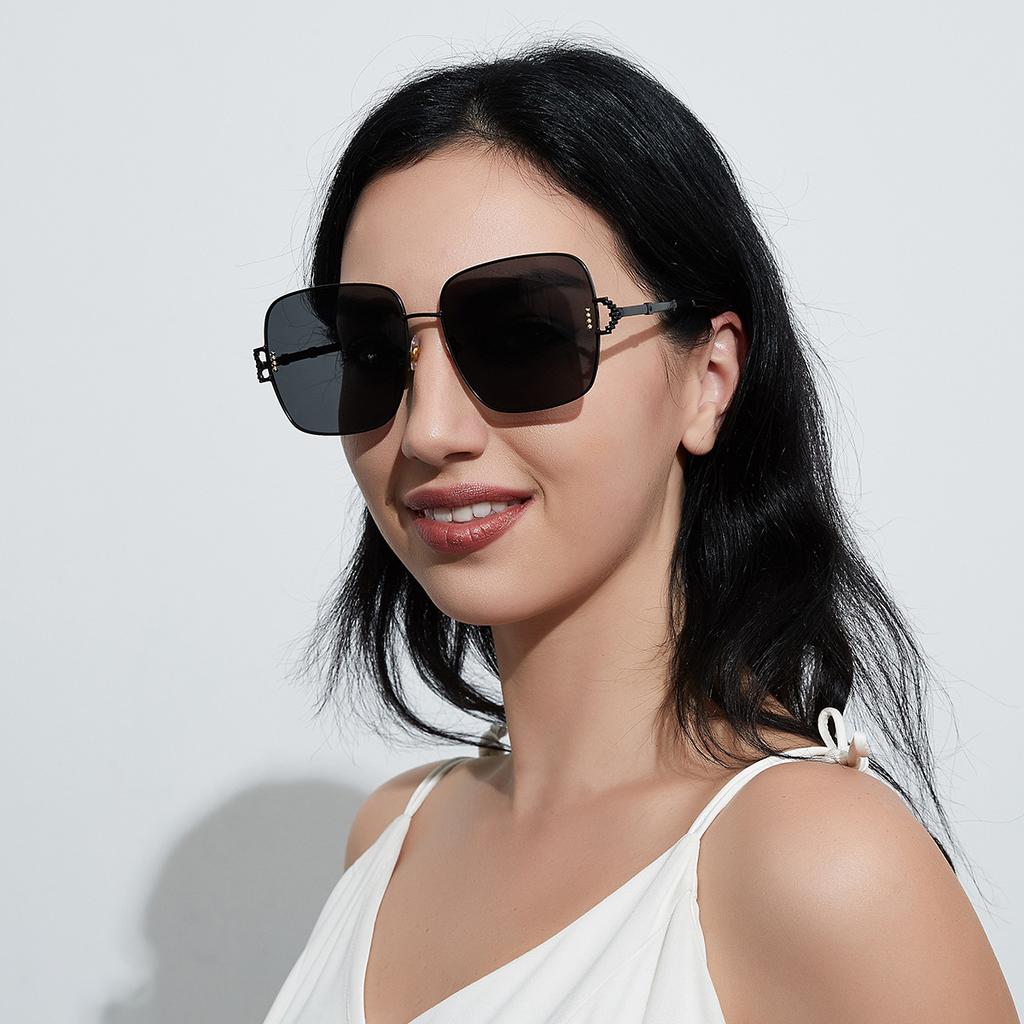 Большие очки, закрывающие лицо, простые очки, ретро-квадратные металлические солнцезащитные очки Ins, тонкие солнцезащитные очки для мужчин