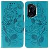 For Honor 400 Case Wallet Stand Imprinted Rose Butterfly PU Leather Phone Cover