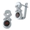 Серебряные серьги с натуральным гранатом (2002802)