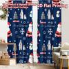 2pcs, 2D FLAT PRINTING Curtains (Without Rod) Festive Wonderland(3) Holiday Halloween Christmas Printed Curtains Yarn Curtains