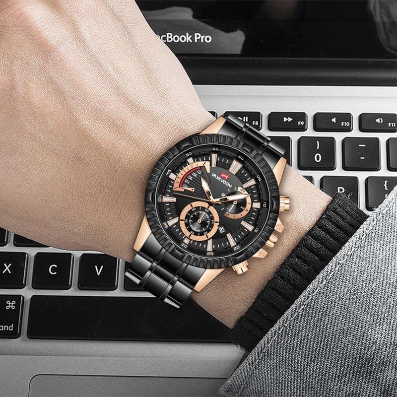 VAVA VOOM Лучший бренд класса люкс Мужские кварцевые часы Дата Календарь Деловые наручные часы Мужские военные повседневные светящиеся спортивные часы Мужские Relogio Masculino