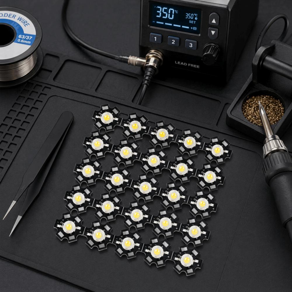 25PCS 1W High Power LED Aluminum Base LED Bead Durable Light Bead DIY Lighting