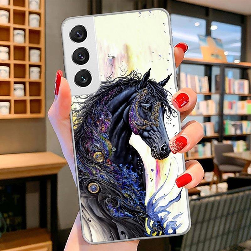Animal Oil Painting Horse Cover Phone Case For Samsung Galaxy S26 S25 Edge S24 Ultra S23 S22 Plus S21 S20 FE Soft Fundas Shell G