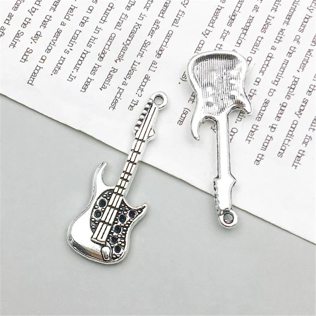 60 шт., подвески в виде музыкальной гитары, подвески античное серебро, смешанная музыкальная серия, кулон «сделай сам», ювелирные аксессуары