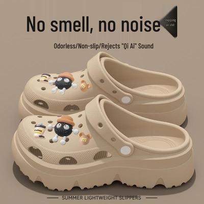 Женские летние сандалии 2025 года на толстой подошве, нескользящие, с вентиляцией для пляжной носки