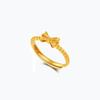 Delicate Brass Gold Plated Open Bow Ring Adjustable Fit Simple Stylish Jewelry Womens