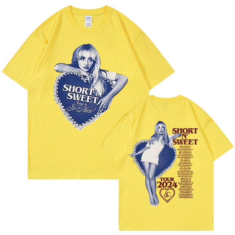 Sabrina Carpenter Short N' Sweet Tour 2024 Graphic T Shirt Men's Women's Clothing Fashion Aesthetics Harajuku Streetwear T-shirt