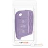 kwmobile Чехол для ключа совместим с: Чехол для автомобильного ключа VW Golf 7 MK7 с тремя кнопками - защитный чехол для автомобильного ключа, силиконовый, пастельно-фиолетовый/светло-розовый