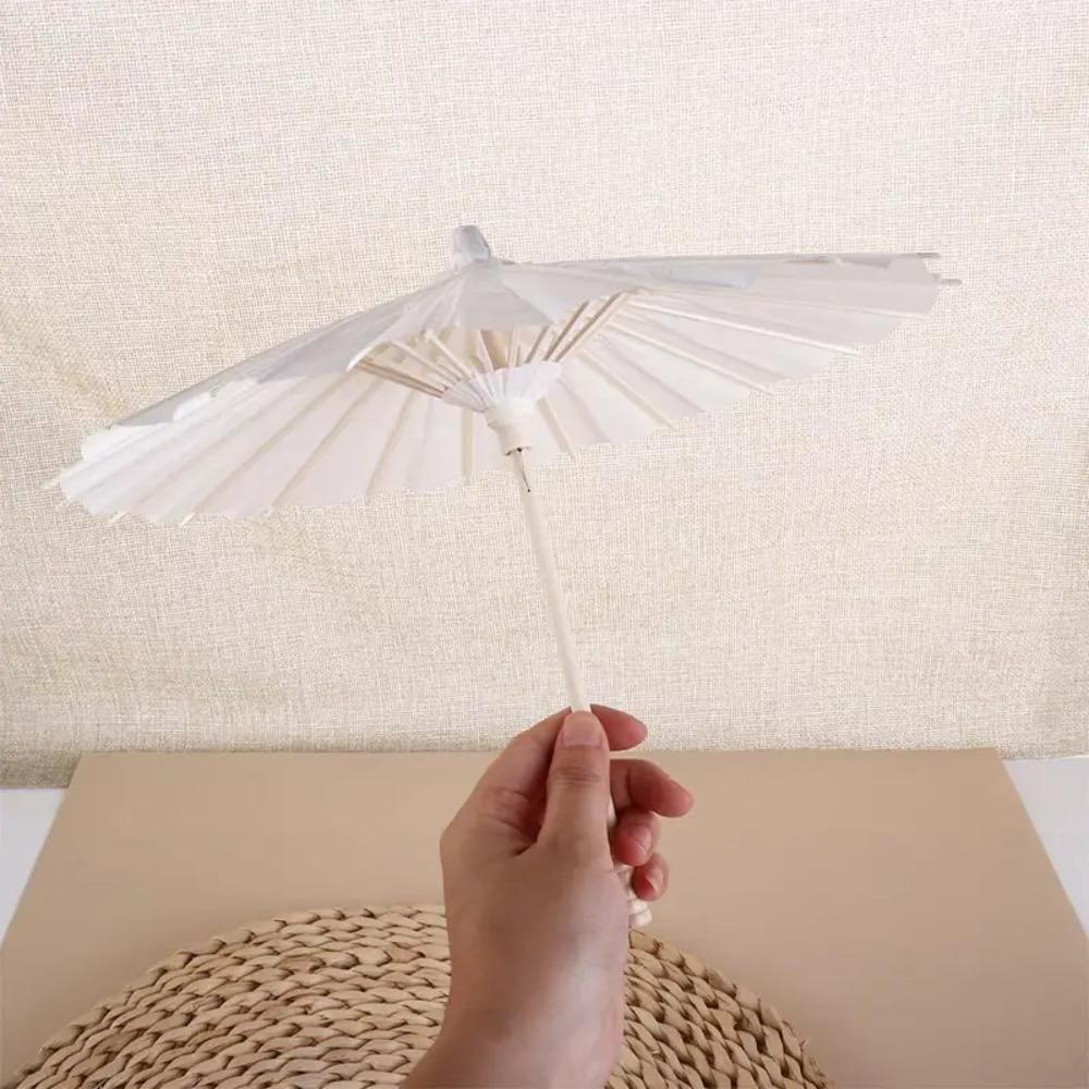 Vintage Handmade Paper Umbrella Traditional Blank Paper Umbrella DIY Painting Paper Umbrella Home