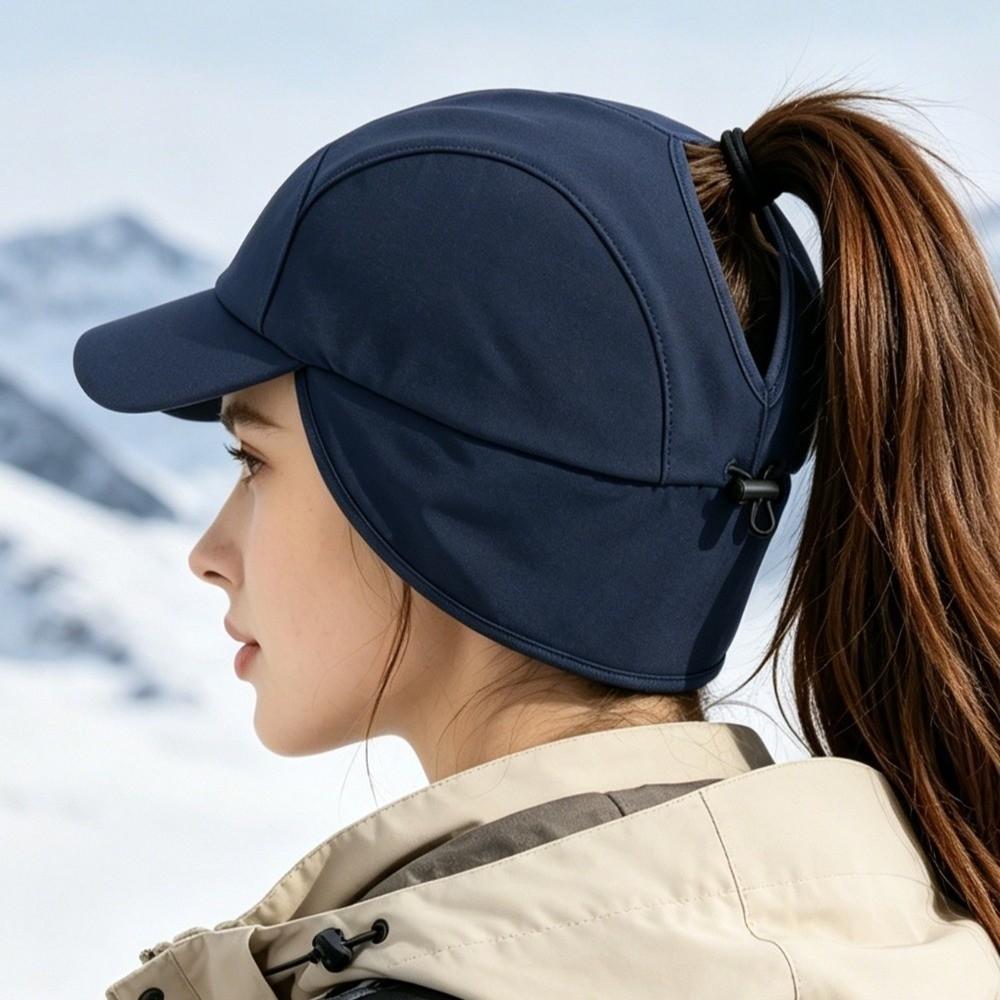 Теплая бейсболка с ушками Регулируемая кепка-snapback Модная ветрозащитная кепка для бега