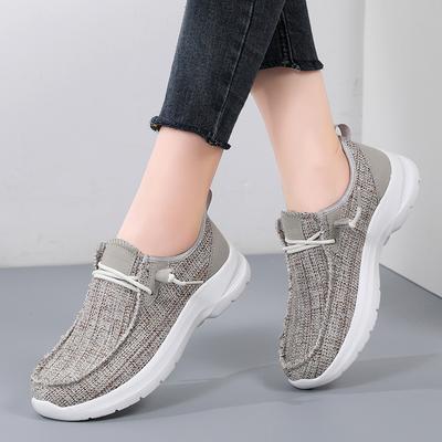 Модная новая женская парусиновая обувь с перфорацией, модные сетчатые кроссовки на толстой подошве, лоферы, дышащая повседневная обувь для ходьбы