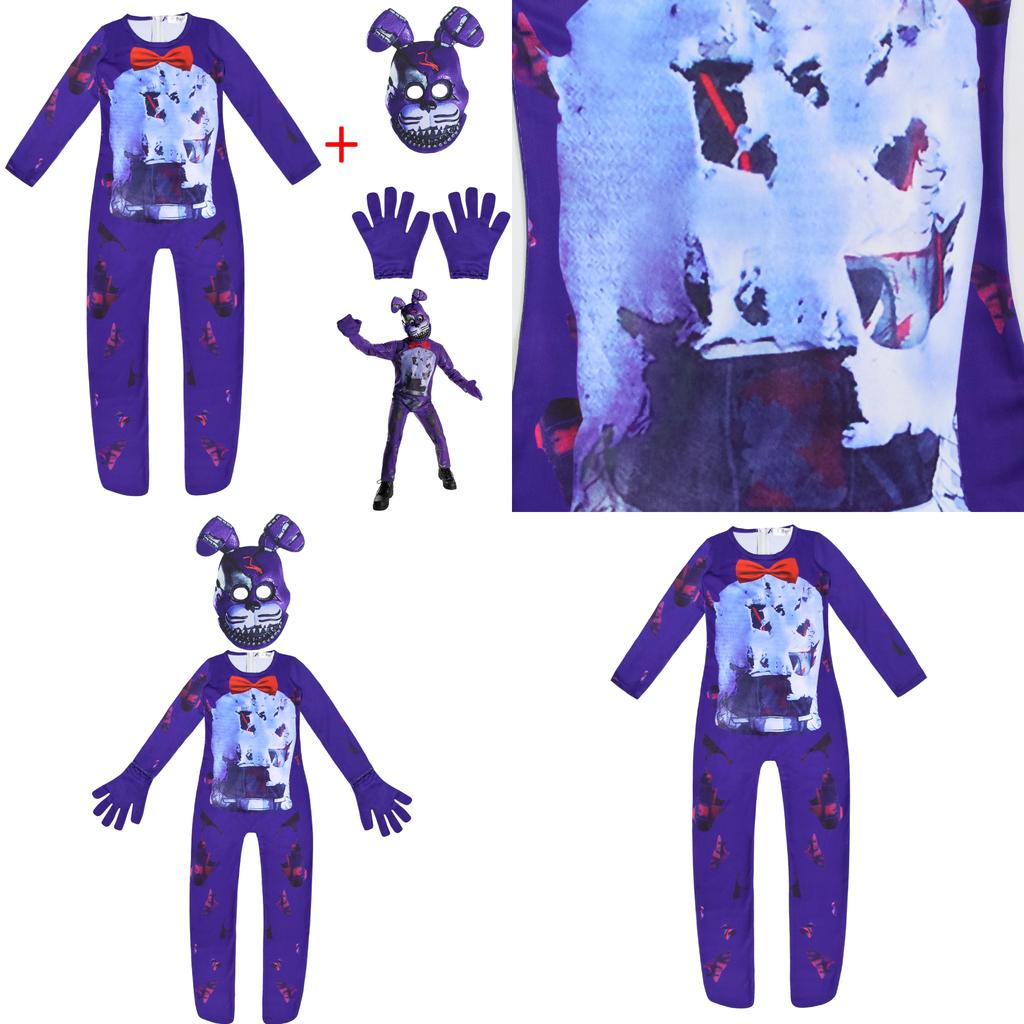 Унисекс Sundrop Fnaf Игрушечный Медведь Косплей Костюм Боди Комбинезон Маска Перчатка Для Карнавалов