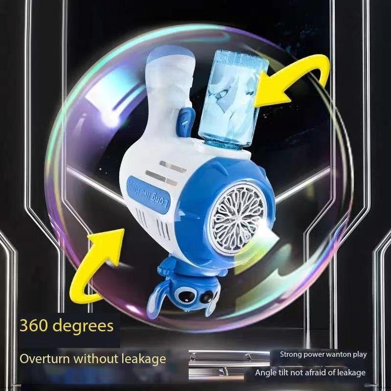 Стич Электрический Пузырьковый Пистолет Детская Игрушка Машина для Пузырей Автоматический Мыльный Пузырь С Подсветкой Игры на Открытом Воздухе Подарок для Мальчиков и Девочек