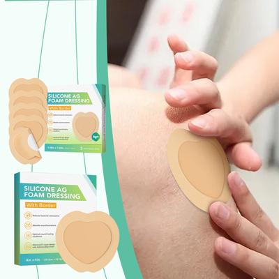 Силиконовая суперабсорбирующая раневая повязка 5 штук, для послеоперационных ран, пролежней, язв давления, самоклеящиеся бинты
