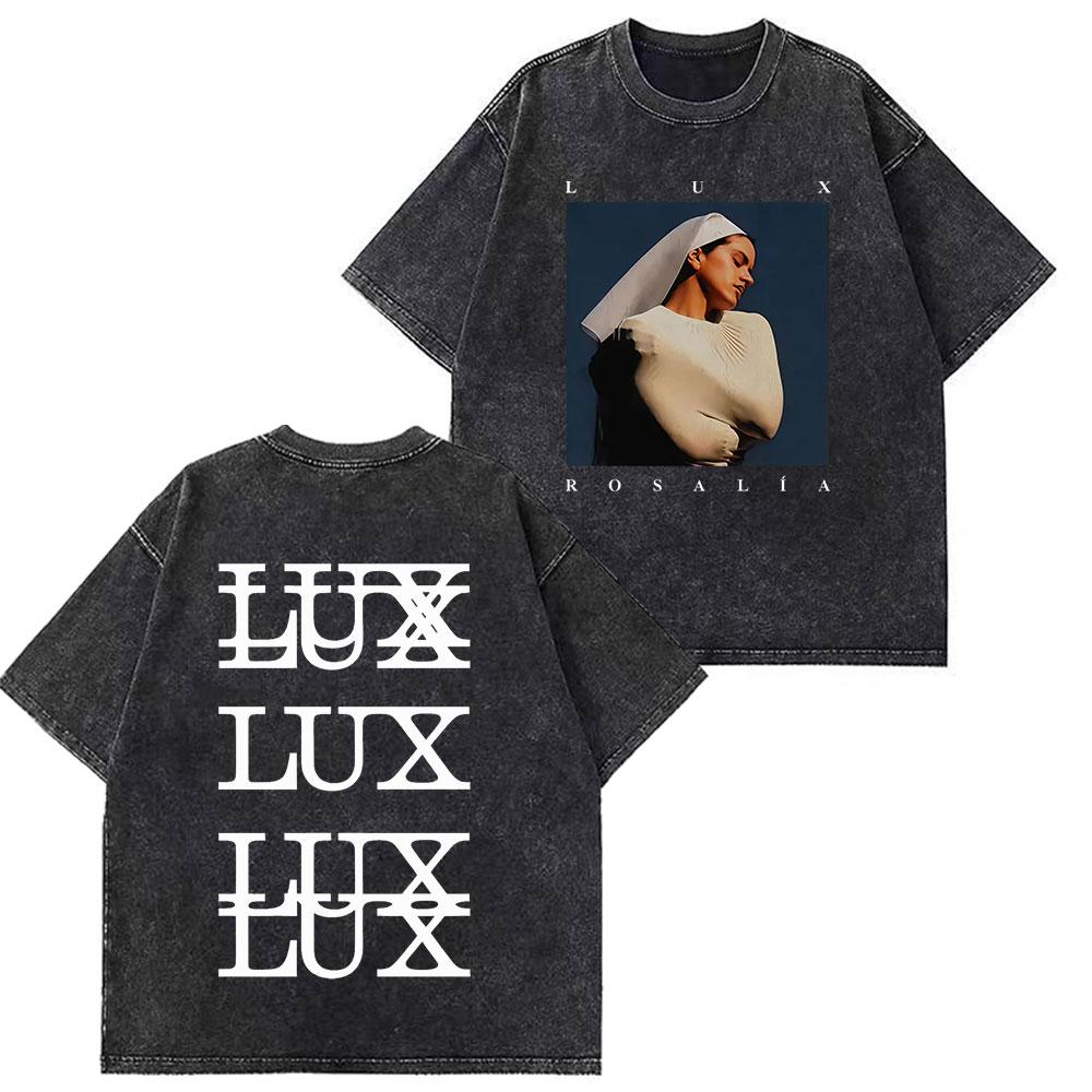 Singer Rosala LUX Musical Notes Graphic Tees Unisex Women Fashion Tshirt  Loose Casual Aesthetics Washed Tshirts Streetwear