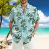 Men's Fashion Loose Hawaiian Printed Short Sleeve Beach Shirt
